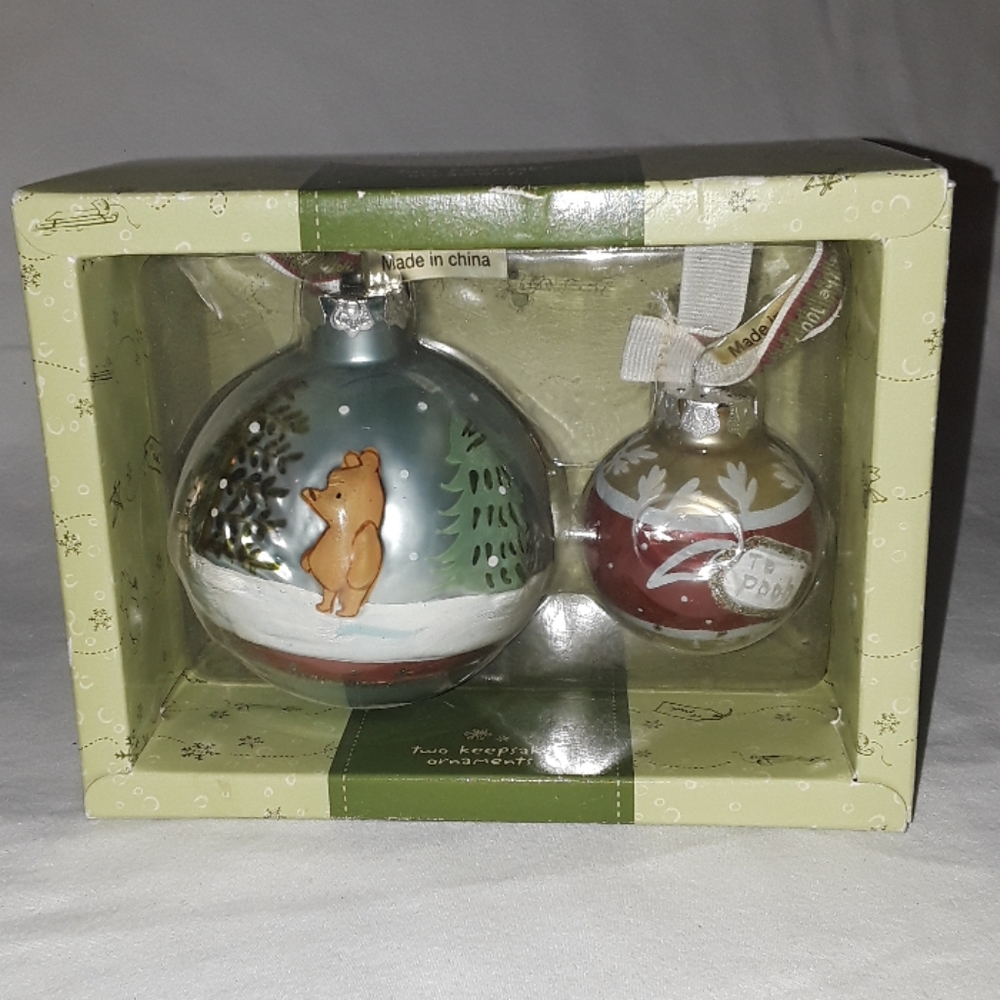 2 Winnie The Pooh Keepsake Ornaments classic Pooh